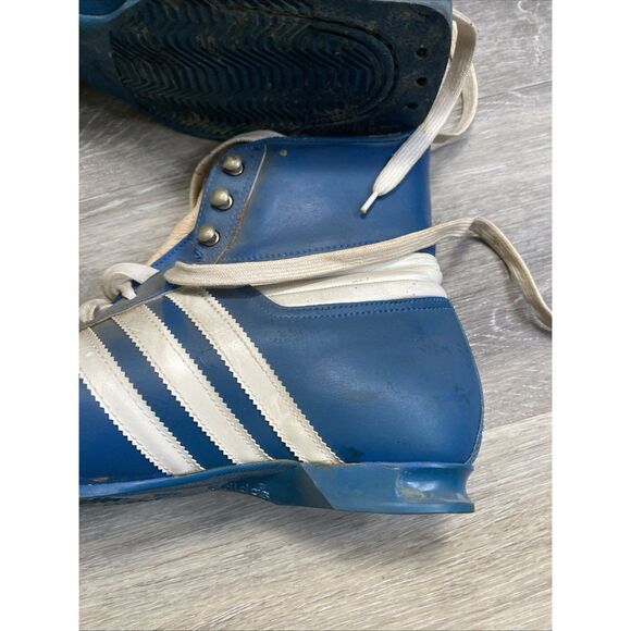 Vintage Adidas St. Moritz Ski Boot Blue White Trefoil Logo 1970s 1980s Rare SZ 9 - Picture 4 of 16